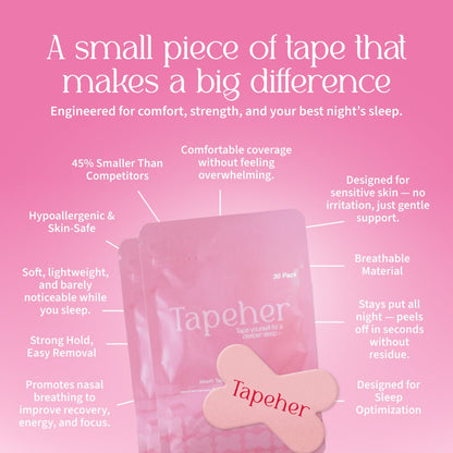 Tapeher Mouth Tape - 30 Pack - Tapeher